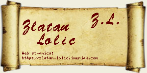 Zlatan Lolić vizit kartica